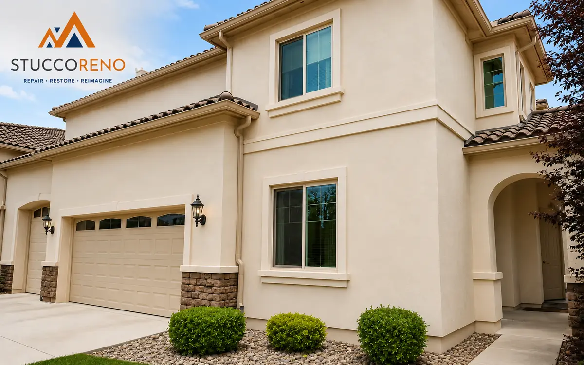 Full re-stucco on a two-story Reno NV home by Stucco Reno